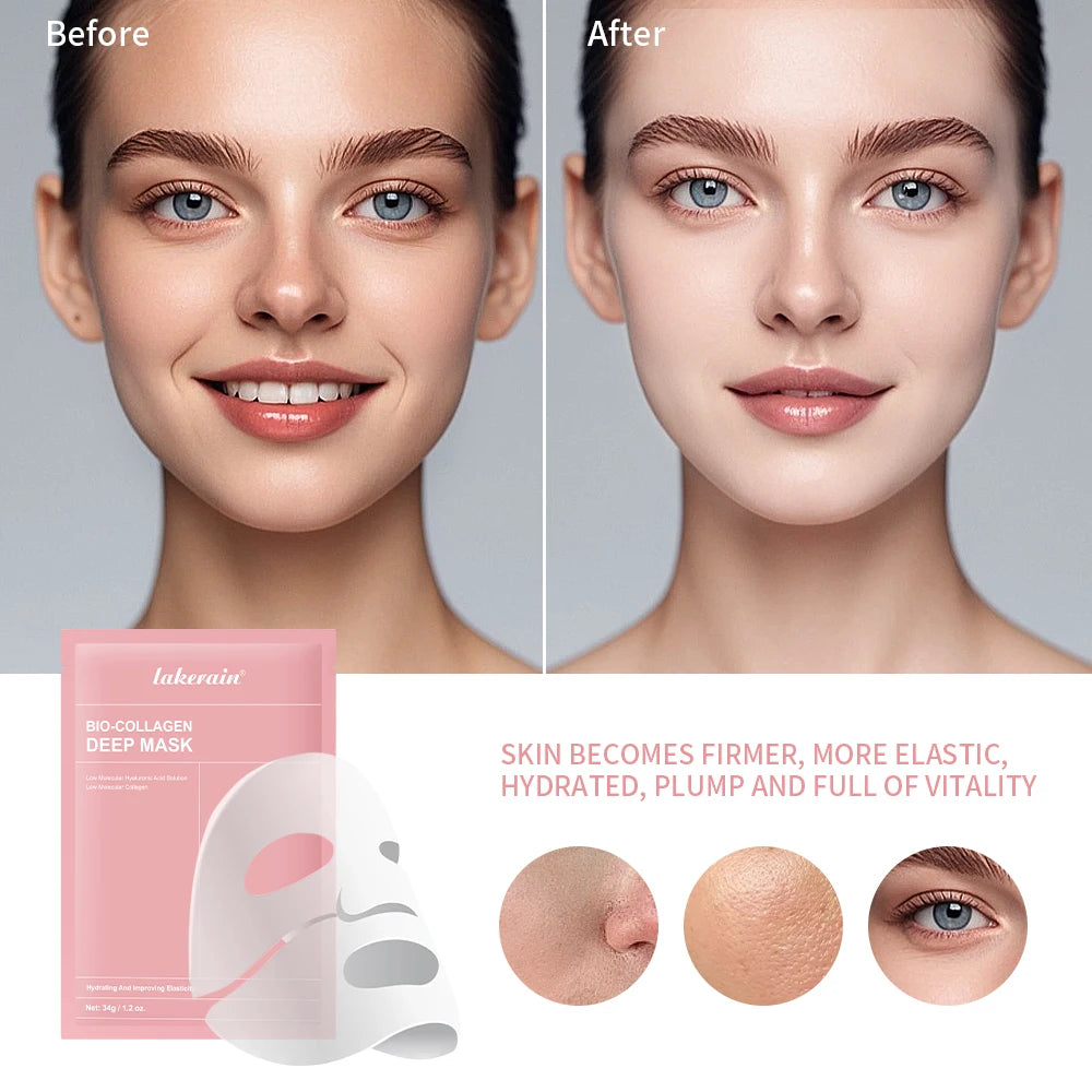Bio-Collageen Diep Nachtmasker 34g — Hydratatie, Poriënverkleining & Stralende Huid