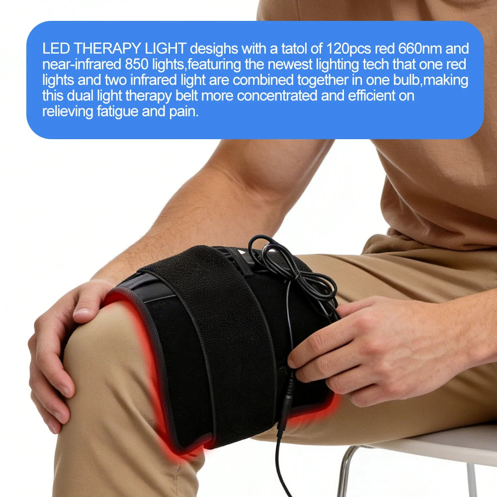 LED Rood & Infrarood Lichttherapie Riem — 120 LED's, 660nm & 850nm voor Rug & Lichaam