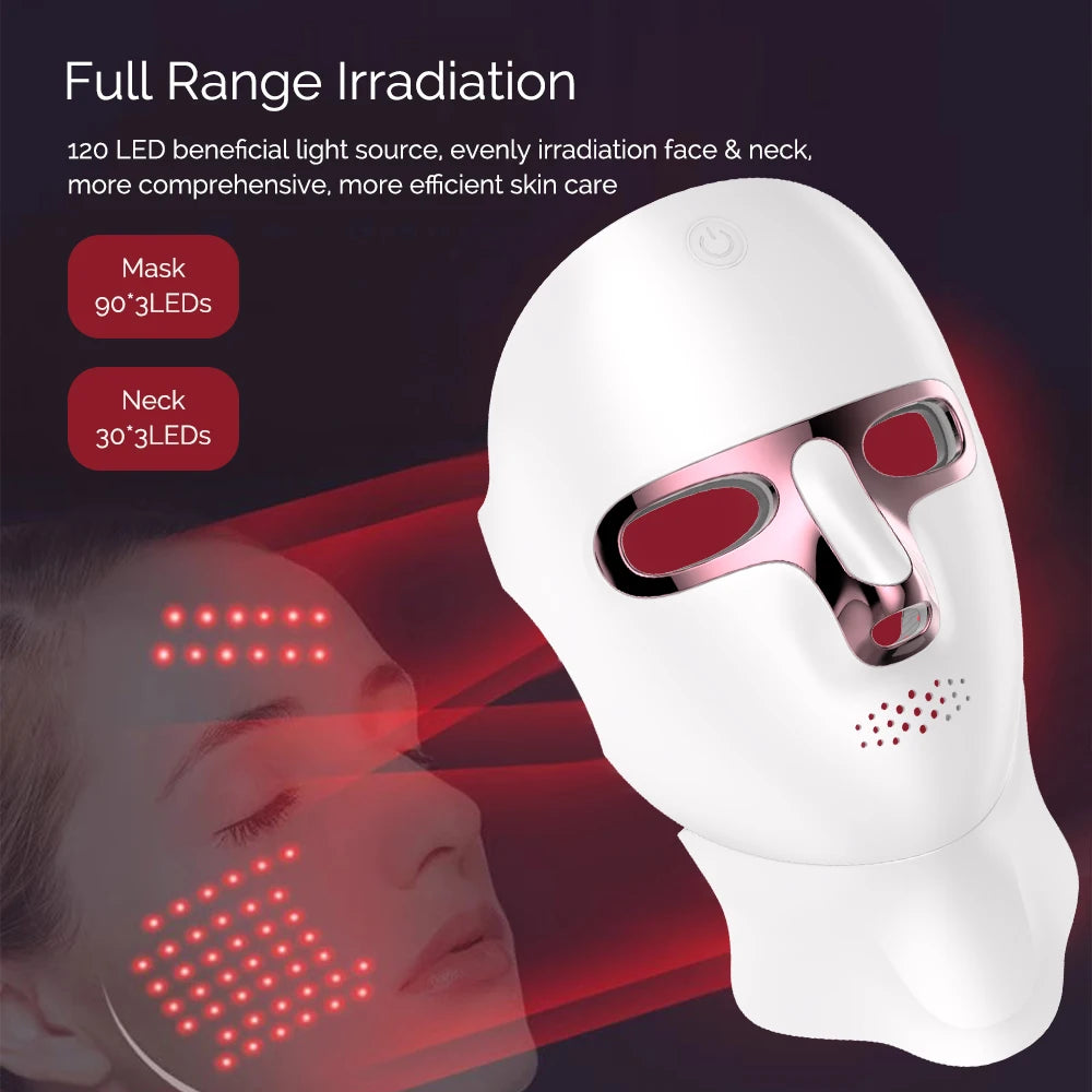 LED Gezichts- en Nekmasker — Photon Lichttherapie, Versteviging & Huidverjonging