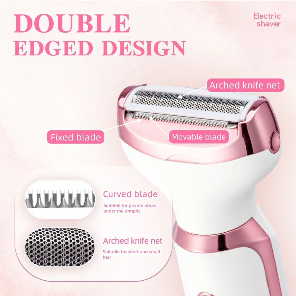 4-in-1 Elektrische Dames Epilator – Pijnloos Ontharen, Scheren & Trimmen