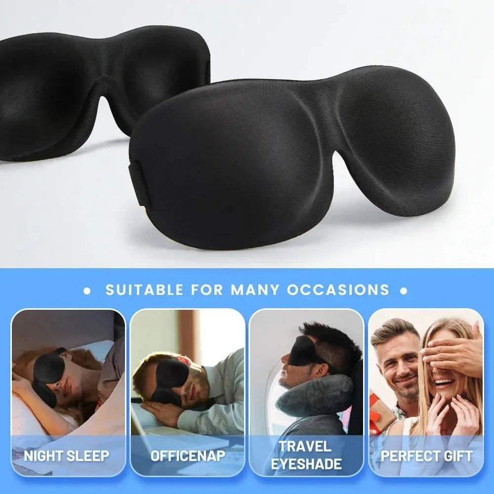 3D Slaapmasker Memory Foam — Lichtblokkerend voor Slaap & Reizen