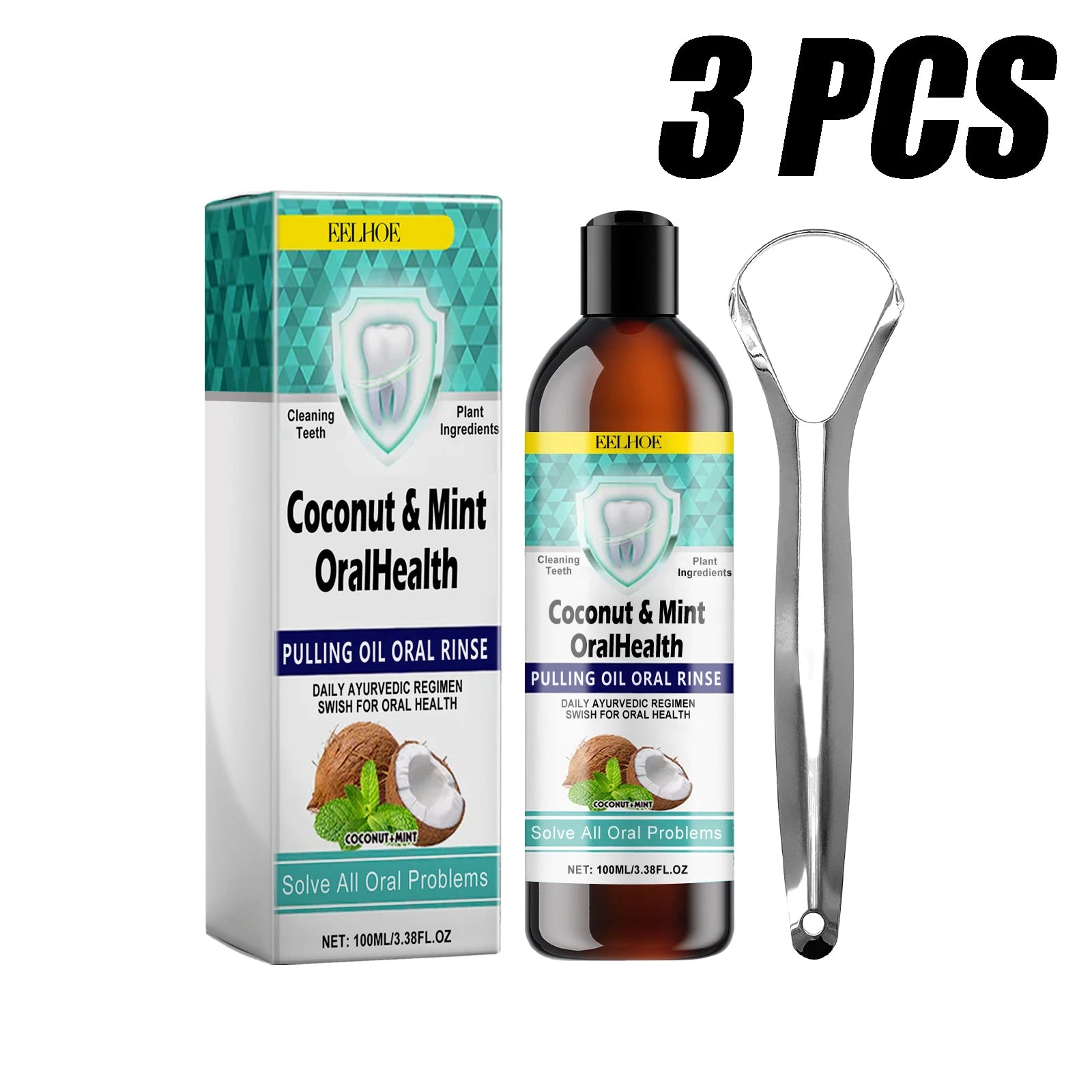 Tandvlees Herstel Druppels — Kokosnoot Mint Mondwater 30ml voor Frisse Adem & Witte Tanden