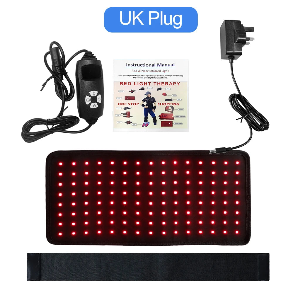 LED Rood & Infrarood Lichttherapie Riem — 120 LED's, 660nm & 850nm voor Rug & Lichaam
