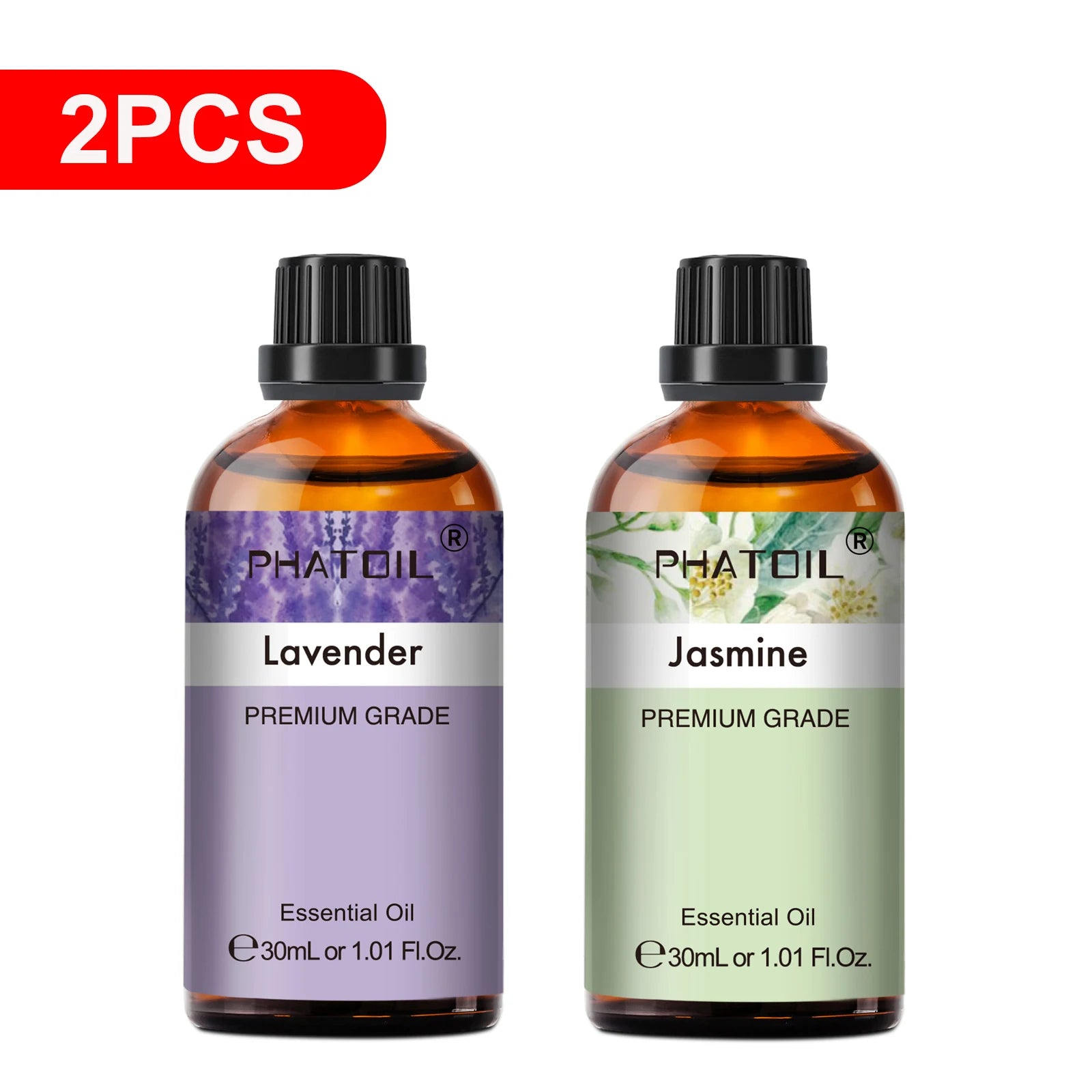 PHATOIL Essentiële Oliën Set 30ml – Lavendel, Citroen, Eucalyptus, Sandelhout & Bergamot voor Diffuser & DIY
