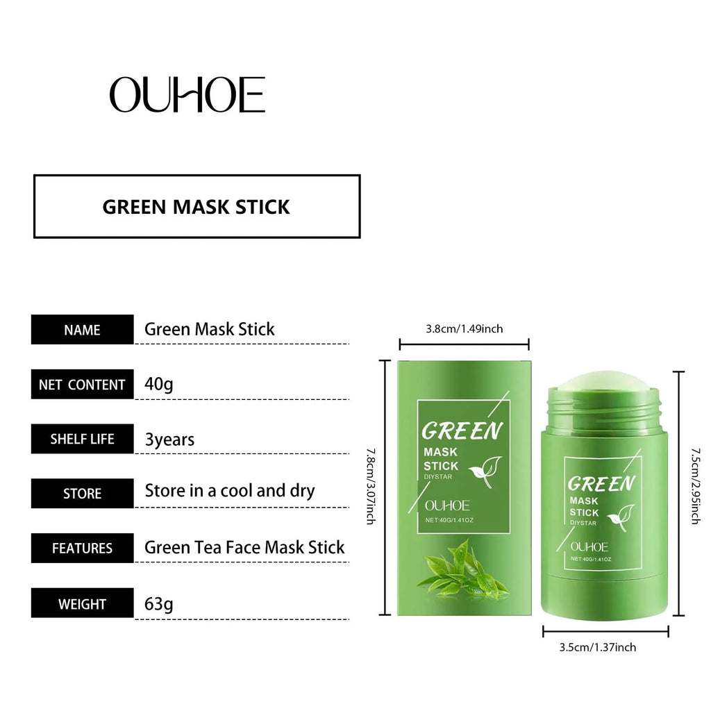 Green Tea Clay Mask Stick — Poriënreiniging, Anti-Acne & Stralende Huid
