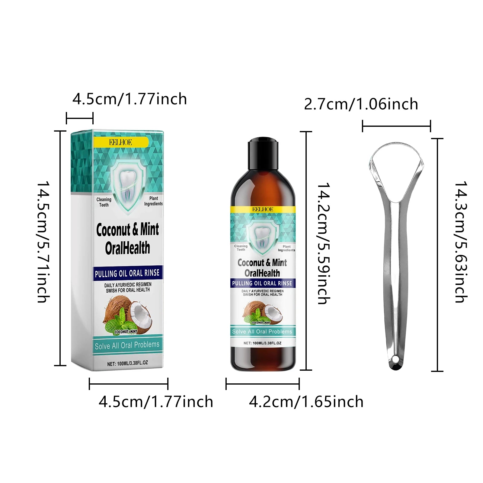 Tandvlees Herstel Druppels — Kokosnoot Mint Mondwater 30ml voor Frisse Adem & Witte Tanden
