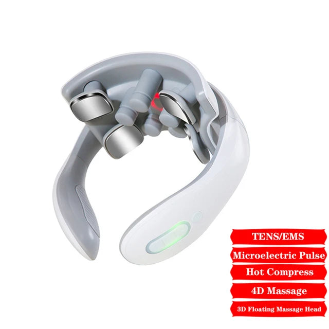 Vibration Neck Masssger Rechargeable Low Frequency Pulse Cervical Massager Smart Electric Neck Massager Red Light Massage Kenza Beauty Lab