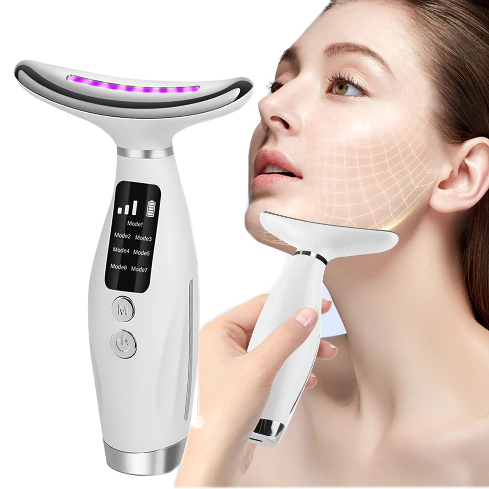 LED Nek & Gezicht Lifting Massager – Photon Therapie & Rimpelverwijdering