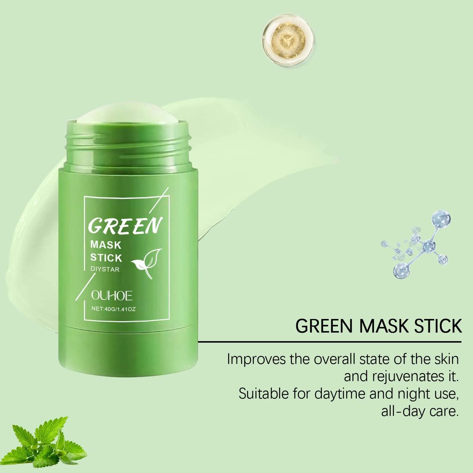 Green Tea Clay Mask Stick — Poriënreiniging, Anti-Acne & Stralende Huid