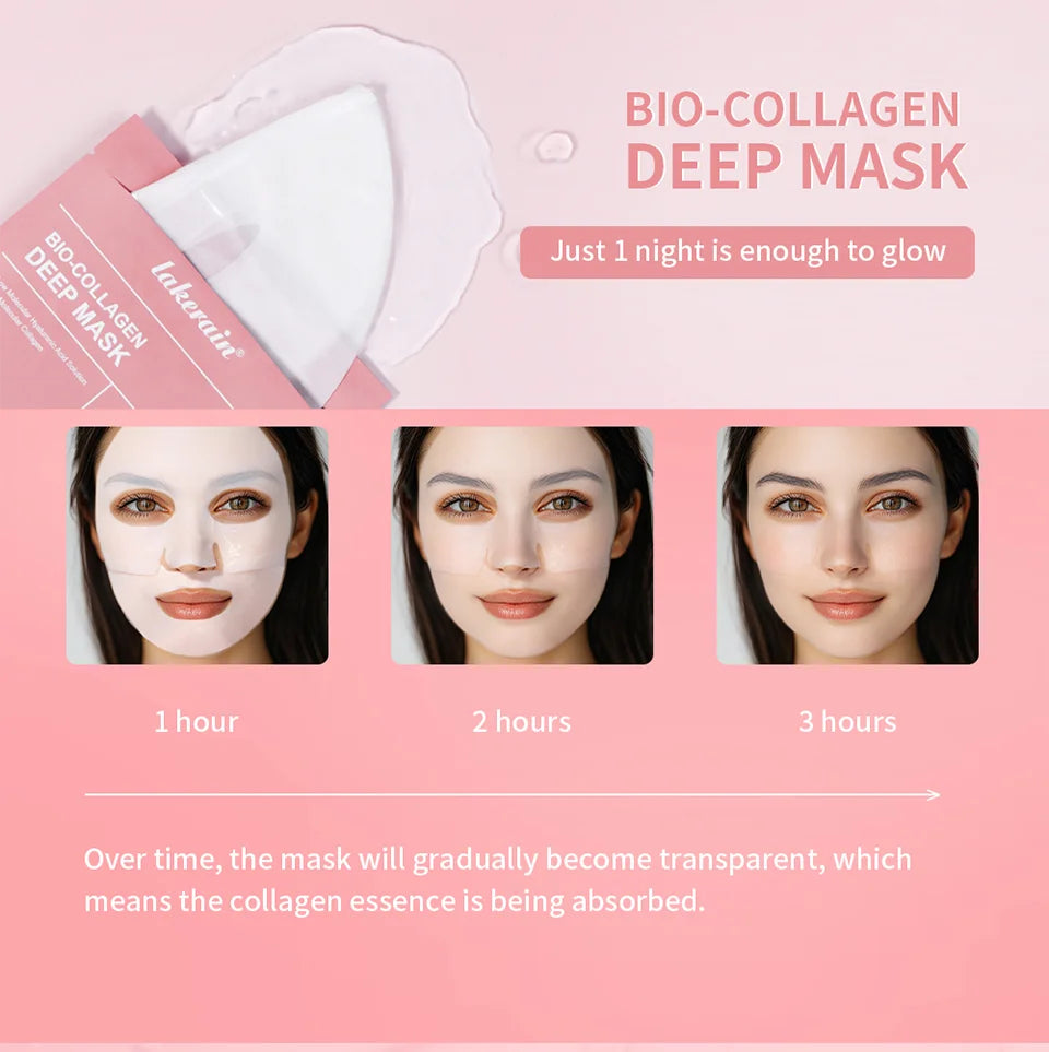 Bio-Collageen Diep Nachtmasker 34g — Hydratatie, Poriënverkleining & Stralende Huid