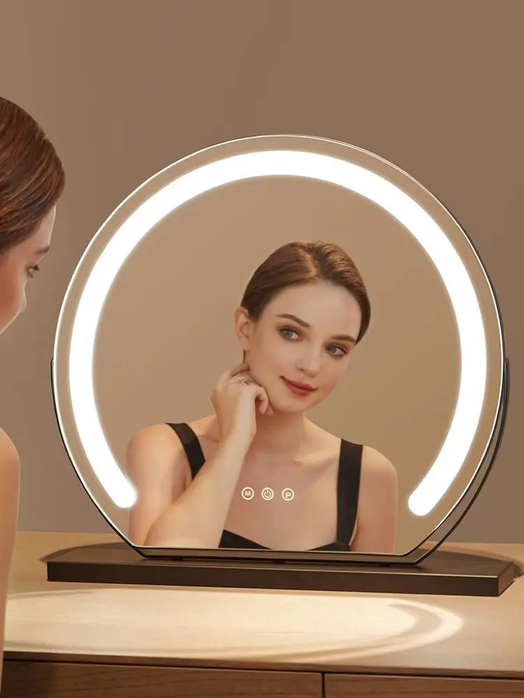 Vanity Makeup Mirror with Lights Detachable 15x Magnification 3 Color Lighting Modes Touch Screen Control 360°Rotation Kenza Beauty Lab
