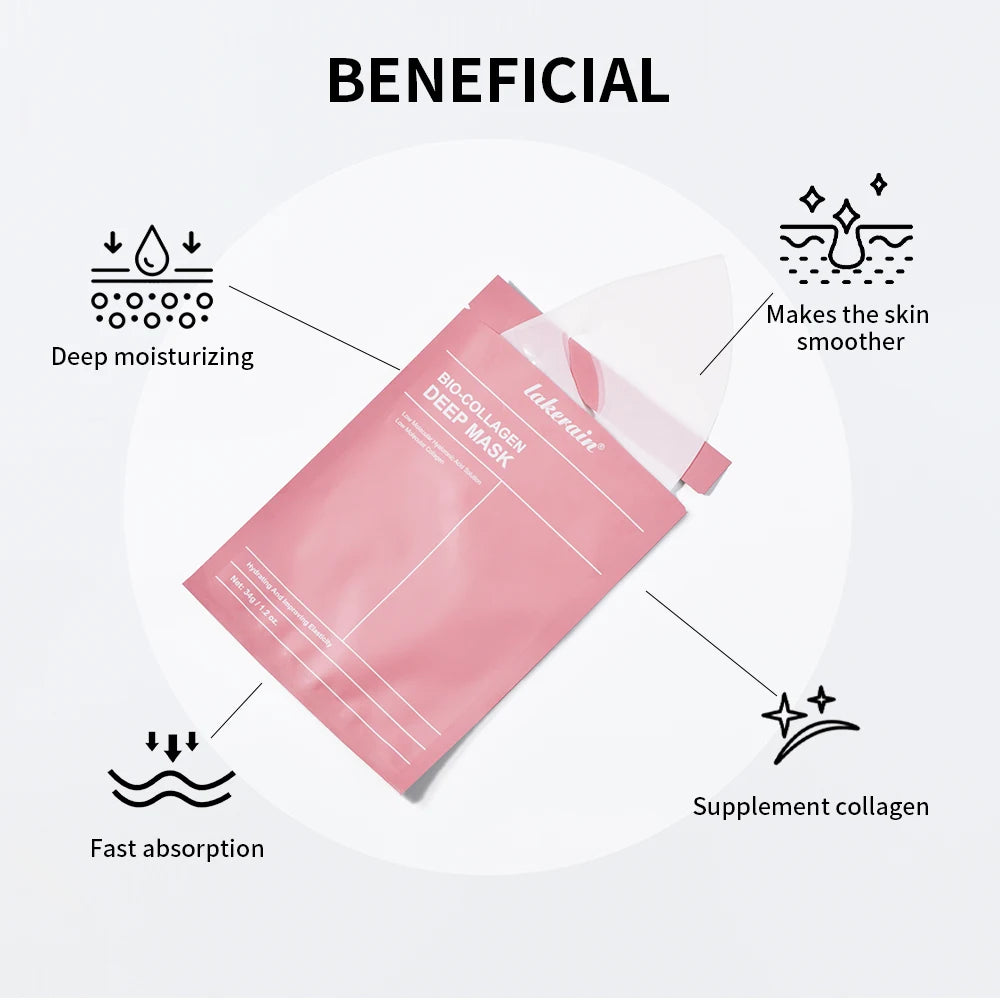 Bio-Collageen Diep Nachtmasker 34g — Hydratatie, Poriënverkleining & Stralende Huid