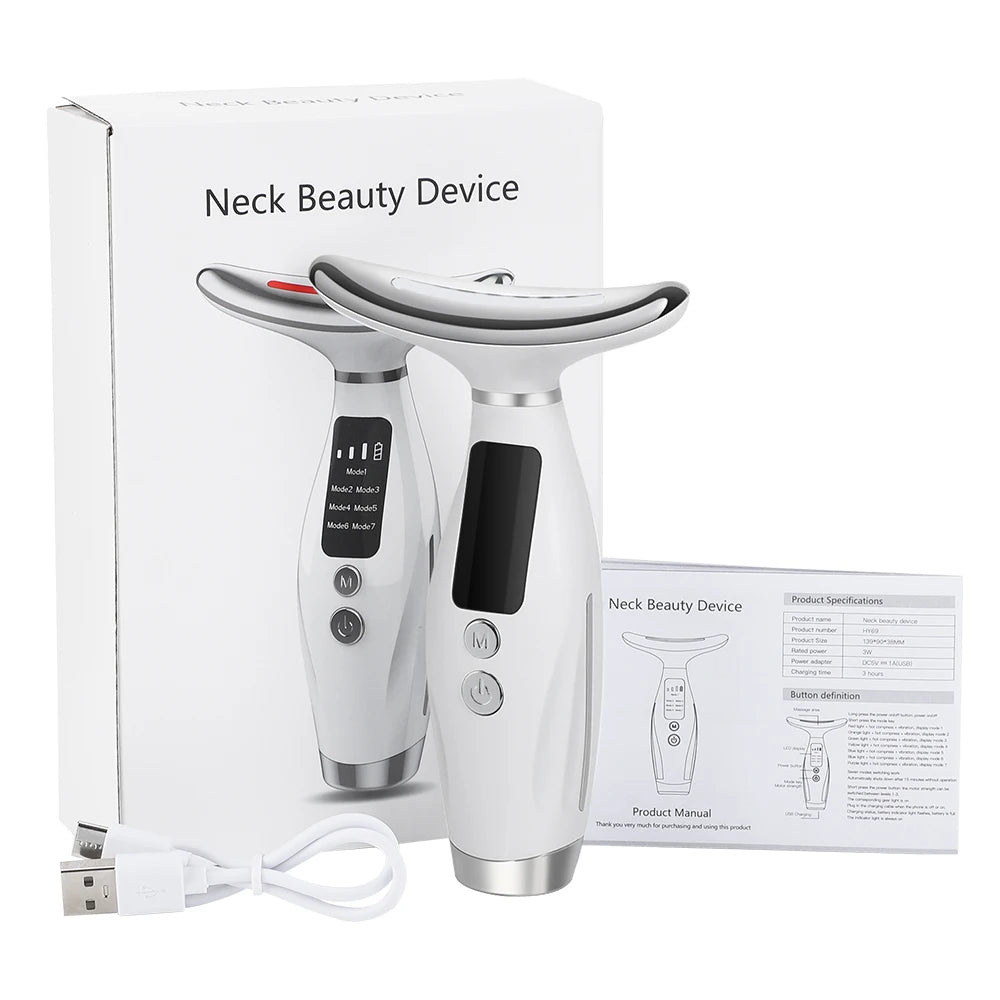 LED Nek & Gezicht Lifting Massager – Photon Therapie & Rimpelverwijdering