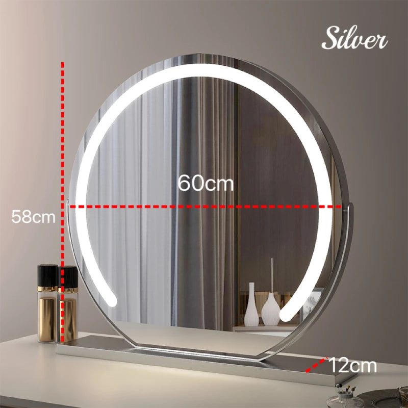 Vanity Makeup Mirror with Lights Detachable 15x Magnification 3 Color Lighting Modes Touch Screen Control 360°Rotation Kenza Beauty Lab