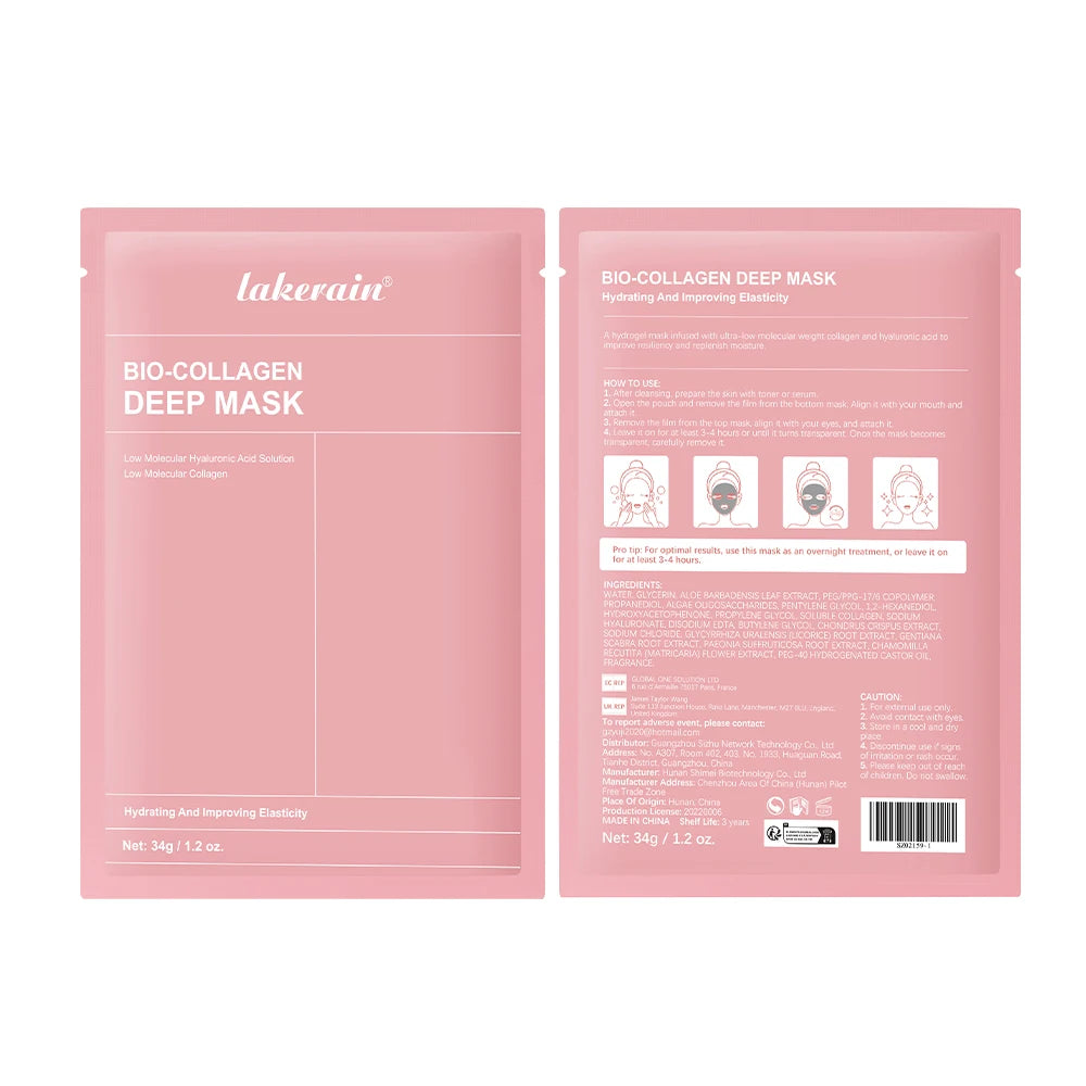 Bio-Collageen Diep Nachtmasker 34g — Hydratatie, Poriënverkleining & Stralende Huid