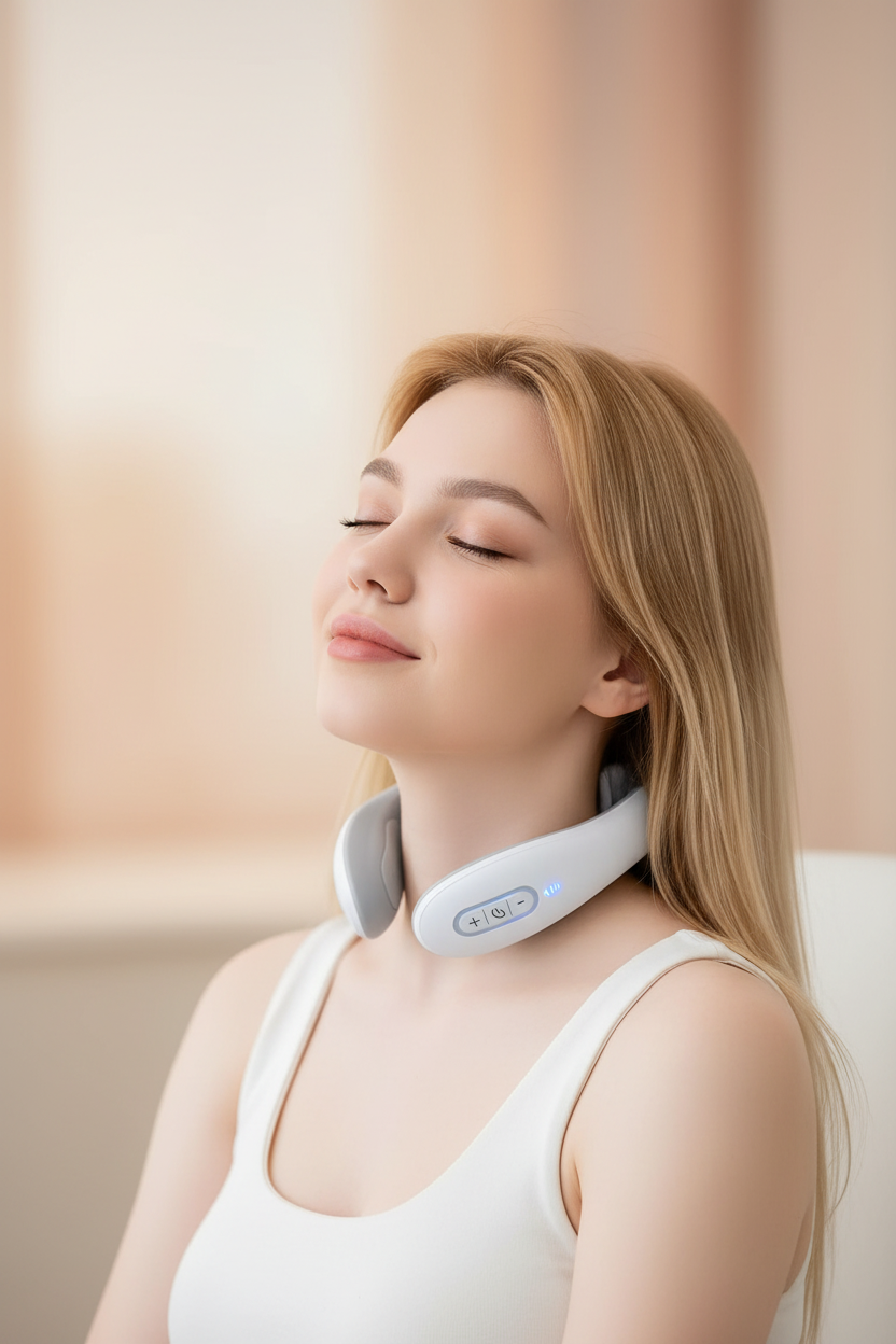 Slimme Nek Massager met Rood Licht Therapie – Pulsmassage & Warmte Kenza Beauty Lab
