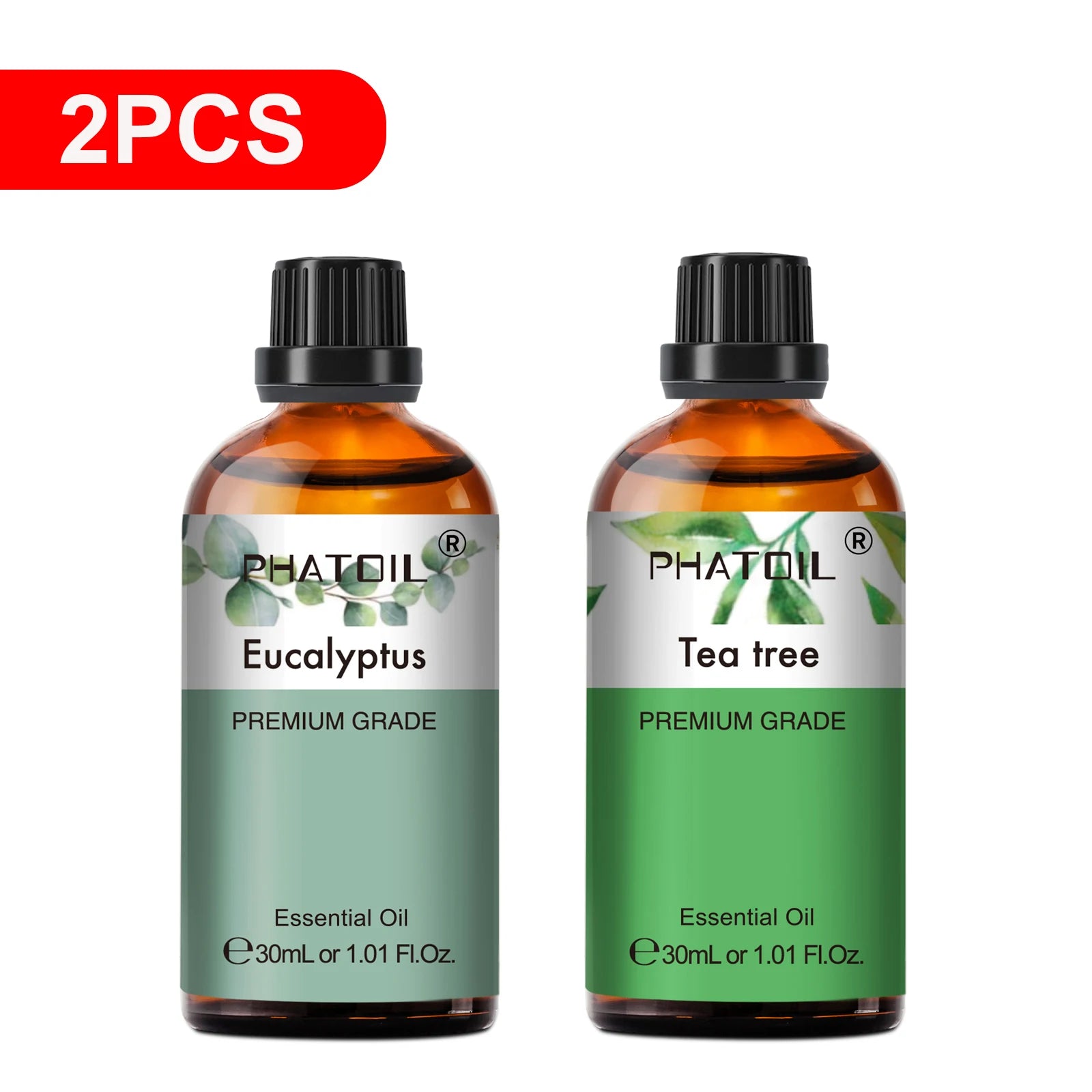 PHATOIL Essentiële Oliën Set 30ml – Lavendel, Citroen, Eucalyptus, Sandelhout & Bergamot voor Diffuser & DIY