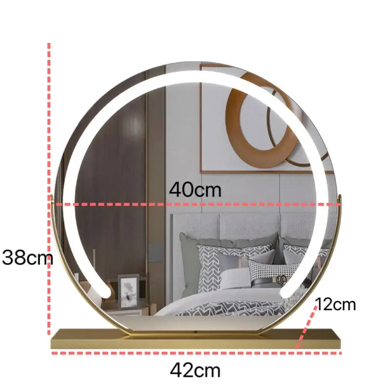 Vanity Makeup Mirror with Lights Detachable 15x Magnification 3 Color Lighting Modes Touch Screen Control 360°Rotation Kenza Beauty Lab