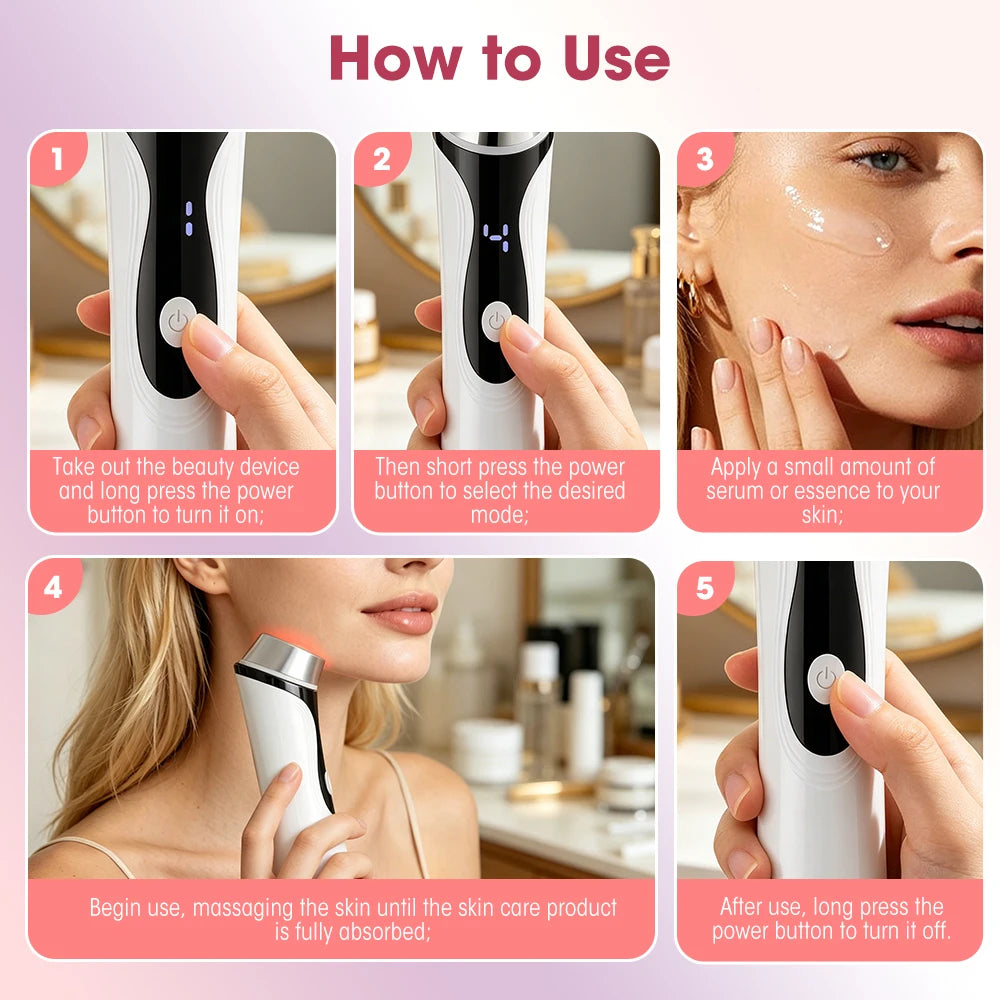 4-in-1 EMS Microcurrent Beauty Device – LED Lichttherapie & Lifting