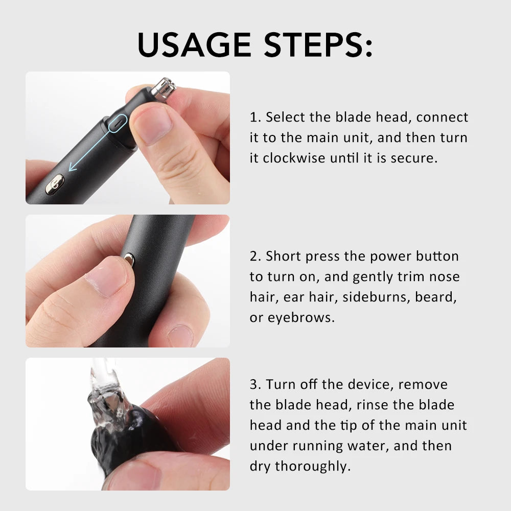 Oplaadbare Neushaar Trimmer & Gezichtshaar Scheerapparaat — Draagbare Grooming Tool