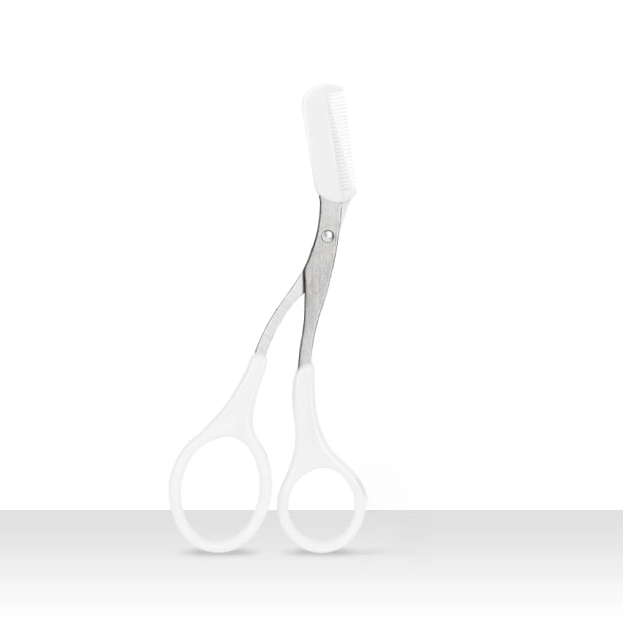 1Pc Safe Eyebrow Trimmer Black Eyebrow Scissors with Comb Hair Removal Shaver Eyebrows Shaping Makeup Tool  Stainless Steel 2025 Kenza Beauty Lab