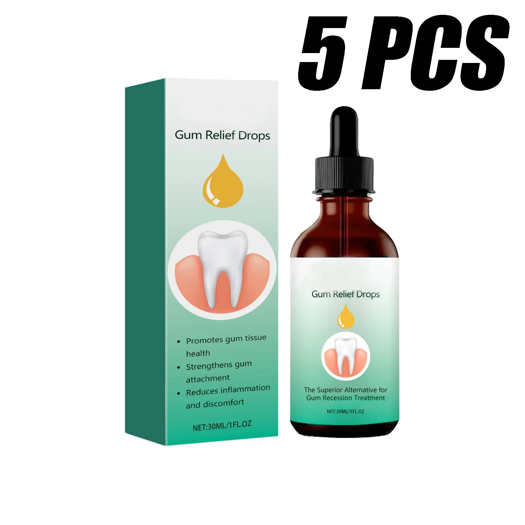 Tandvlees Herstel Druppels — Kokosnoot Mint Mondwater 30ml voor Frisse Adem & Witte Tanden