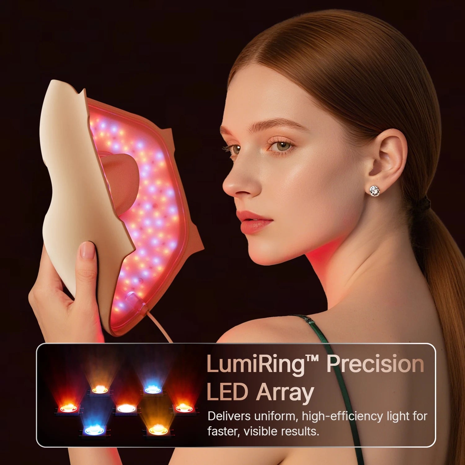 Hello Face M300 4D LED Light Therapy Mask 311 LEDs, 4 Modes, Anti-Aging & Acne Care, Ergonomic Silicone Design, Visual Comfort Kenza Beauty Lab