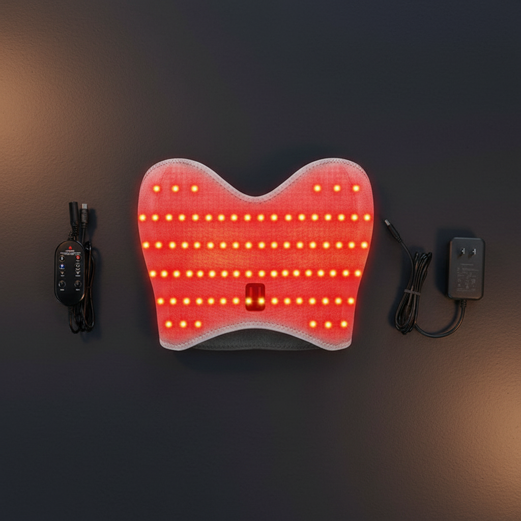 Rood Licht Massage Apparaat — flatlay overzicht