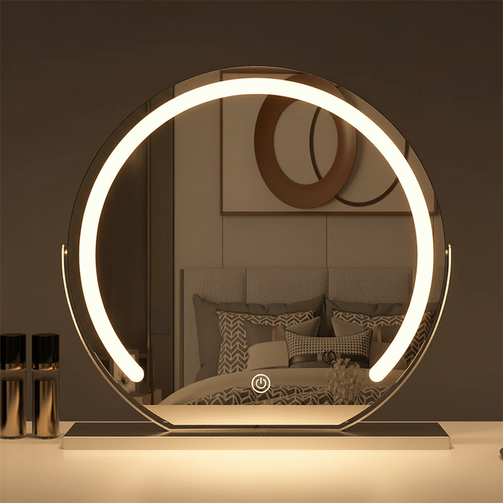 Hollywood Spiegel met LED-verlichting – gouden uitvoering