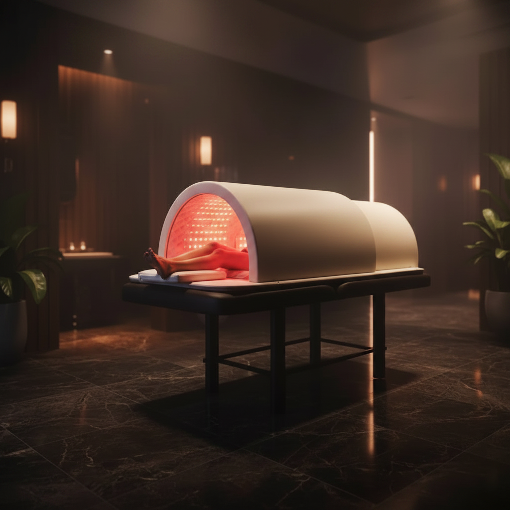Infrarood Sauna Bed Full Body Wellness — productfoto thuisgebruik