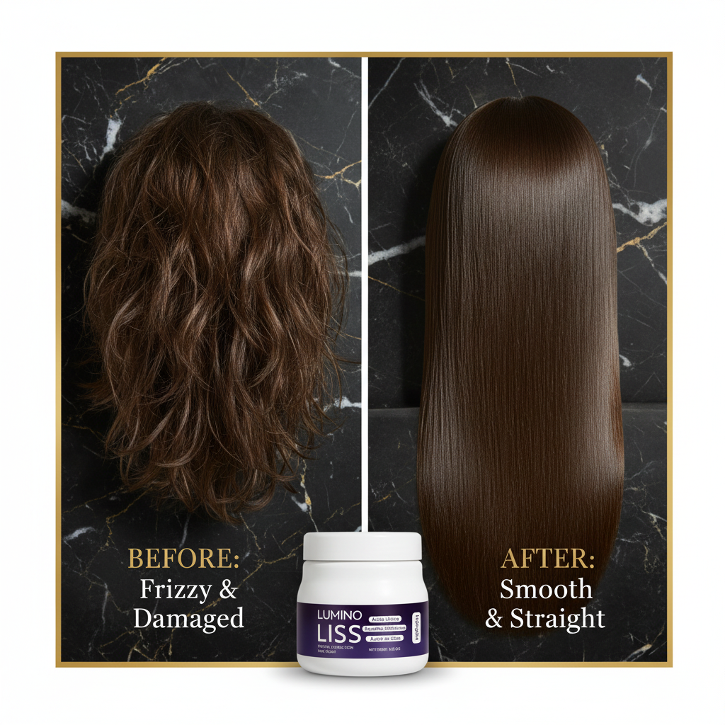 Keratin Haarrechtstrijkcrème — voor en na resultaat