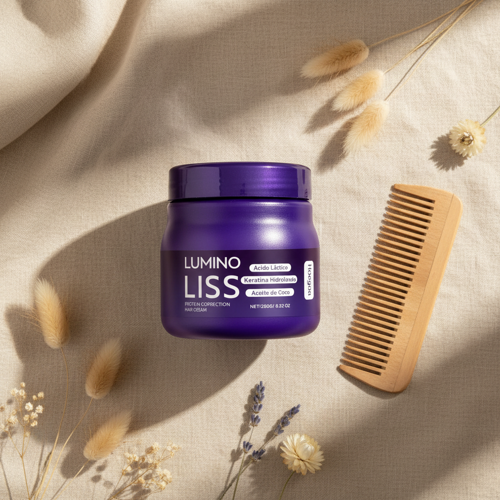 Keratin Haarrechtstrijkcrème — productfoto spa sfeer
