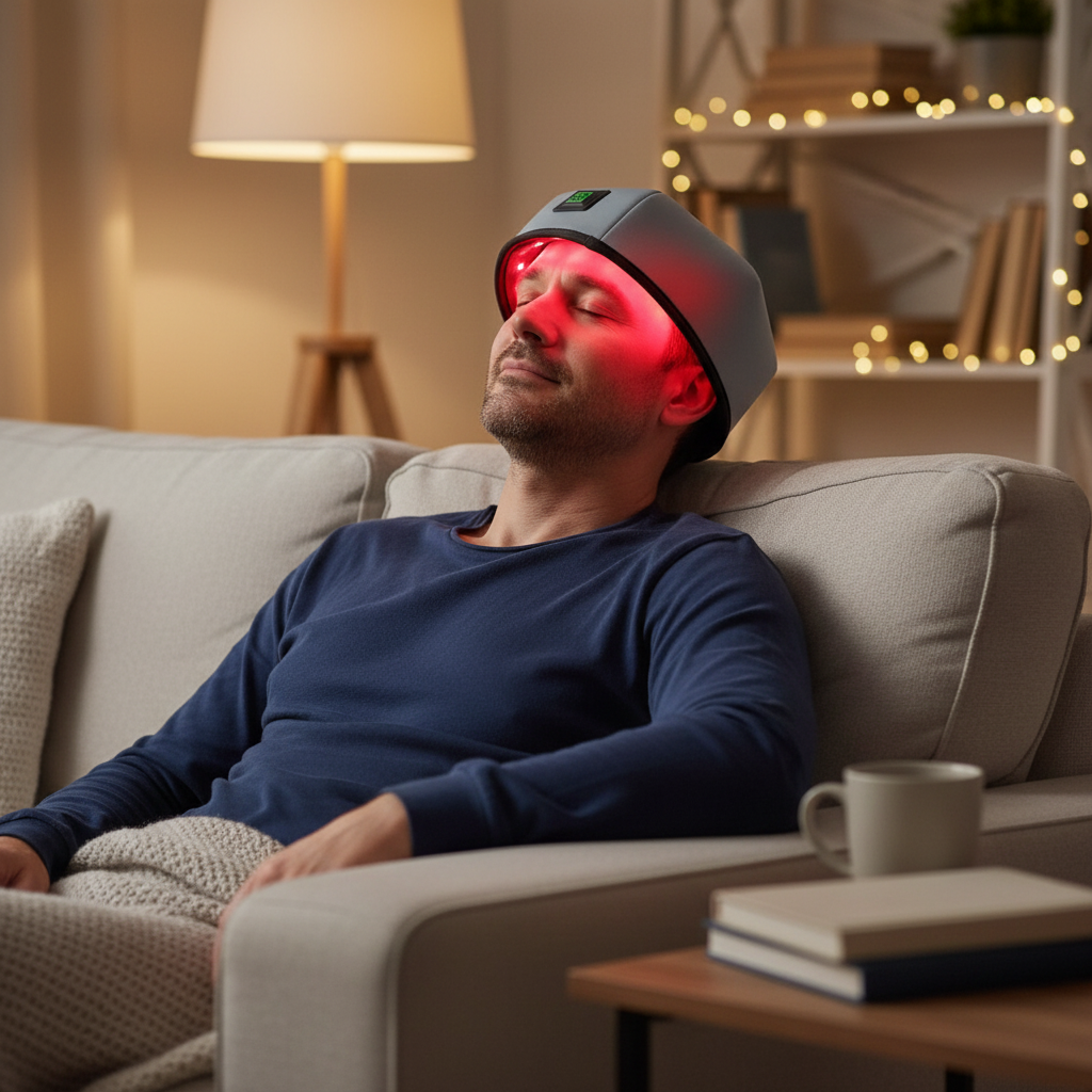 LED Cap - Man in gebruik