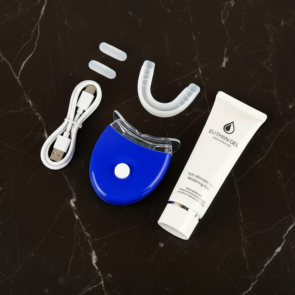 LED Tanden Bleken Lamp — flatlay overzicht
